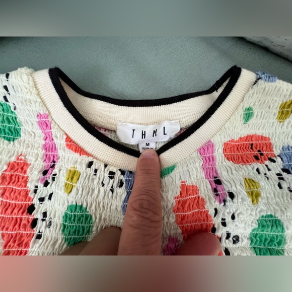 THML Artistic Pink and White Sleeveless Blouse - Picture 8 of 10